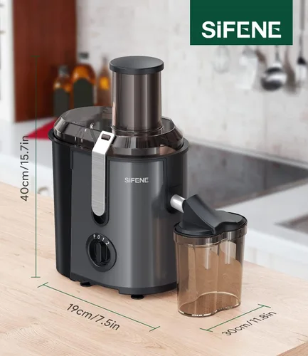 Miniatura 3 de SIFENE Exprimidor centrífugo, extractor de frutas y verduras enteras de potencia máxima de 1300 W, boca de 3.2 pulgadas de ancho, 3 velocidades