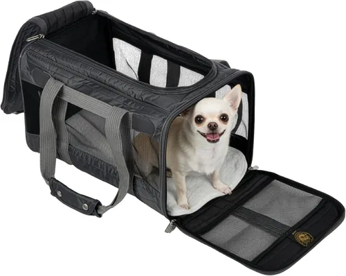 Miniatura 17 de Transportín Sherpa Original Deluxe para mascotas, aprobado por aerolíneas y garantizado a bordo - Negro con celosía, pequeño