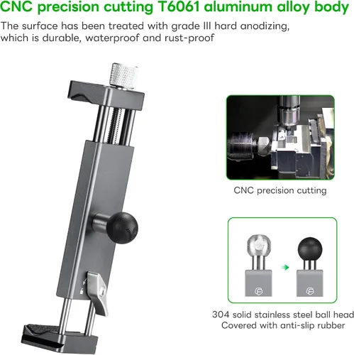 Miniatura 9 de FANAUE Soporte para iPad con cabezal de bola de 0.669 in para trípode, compatible con brazo de doble enchufe y soporte para automóvil, soporte