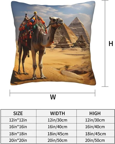 Miniatura 2 de 2PCS Throw Pillow Covers 12"x12" Square Pillowcases Covers Pyramid Camel Soft Pillowcases Modern Farmhouse Home Decor Sofa Cushions Covers for Couch