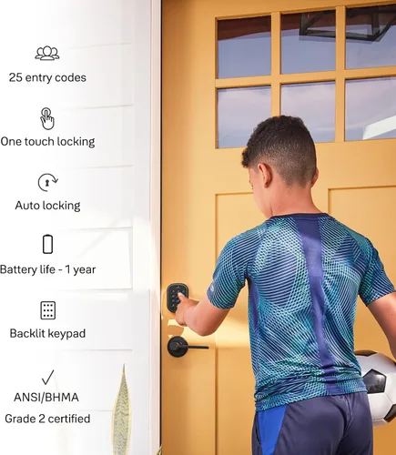 Miniatura 4 de Yale Security Cerradura de Pestillo con Teclado sin Llave - Desbloquea Usando tu Código de Entrada - Sin aplicación o conectividad - Gamuza Negra