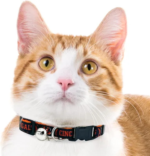 Miniatura 4 de Collar de gato NFL Arizona Cardinals de raso Collar de equipo de fútbol americano para perros y gatos. Un collar de gato brillante y colorido