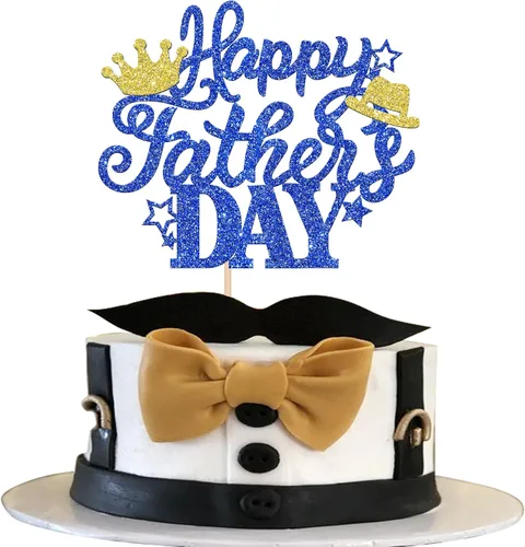 Miniatura 12 de Rsstarxi Paquete de 24 adornos para cupcakes con purpurina negra para el Día del Padre, para el Día del Padre, decoración de tartas, suministros