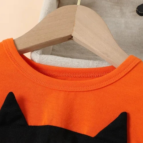 Miniatura 8 de Vestido de princesa de tul de malla de tul de manga larga para niños pequeños (naranja, 2-3 años)