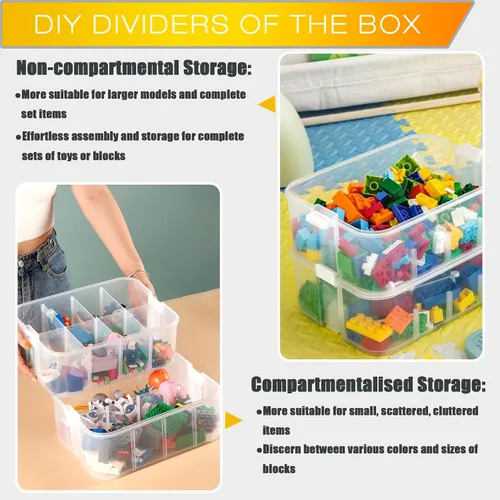 Miniatura 4 de Organizador de almacenamiento de juguetes para niños para bloques de construcción de Lego Caja contenedora transparente de bloques de construcción