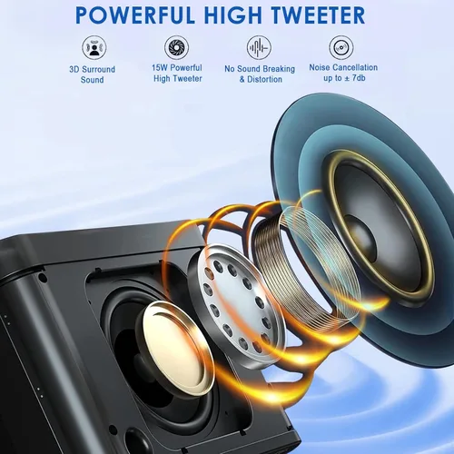 Miniatura 4 de Máquina de Karaoke para Niños y Adultos - Altavoz Bluetooth Portátil con 2 Micrófonos Inalámbricos, Máquina de Cantar para Fiestas en Casa, Regalos