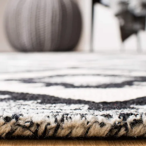 Miniatura 3 de SAFAVIEH Aspen Collection - Alfombra decorativa de 2 x 3 pies, carbón y negro, lana hecha a mano, ideal para zonas de alto tráfico en entrada, sala