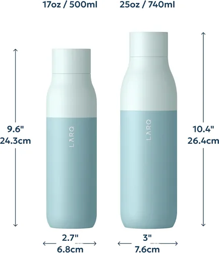 Miniatura 7 de LARQ Bottle Twist Top - Botella de agua aislada de acero inoxidable de 17 onzas, sin BPA, botella de agua reutilizable para campamento, oficina