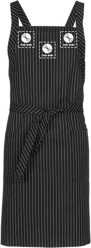 Miniatura 6 de Chef Works Delantal con pechera con espalda cruzada unisex personalizado Negro