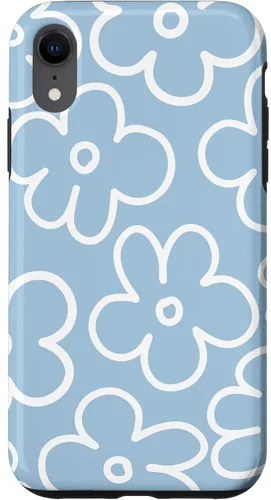 Miniatura 24 de Funda floral para iPhone 14 Cute Sky Blue and White Flower Pattern Wildflower