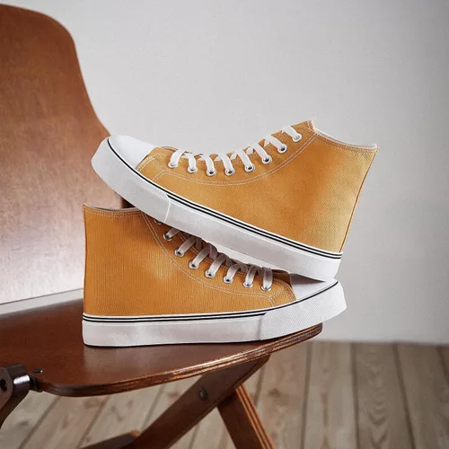 Miniatura 13 de ZGR Tenis de lona para hombre, con cordones, clásicos, casuales, para caminar