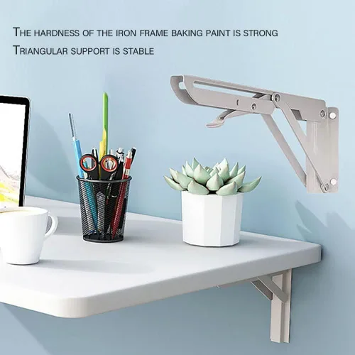 Miniatura 4 de Mesas plegables, banco de trabajo plegable para montar en la pared, mesa de madera montada en la pared, soporte resistente, mesa de pared estable