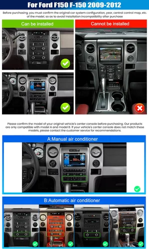 Miniatura 2 de [4+128G] Android 15 Radio de coche estéreo para Ford F150 F-150 2009-2012 con Carplay inalámbrico y Android Auto, radio de coche de 9 pulgadas