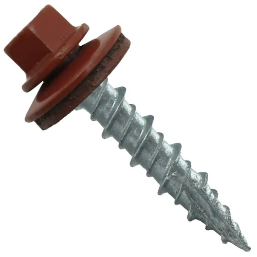 Miniatura 59 de Tornillos para techo de metal: (250) 10 x 1 sin pintura galvanizados con cabeza hexagonal para techo de chapa. Tornillos autoiniciados de metal
