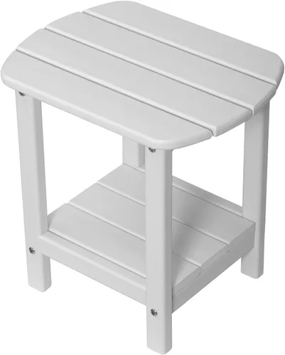 Miniatura 14 de Mesa auxiliar nalone Adirondack 16.5" Mesa lateral de exterior de plástico HDPE Doble mesa auxiliar Adirondack Mesa pequeña para patio (Aruba)