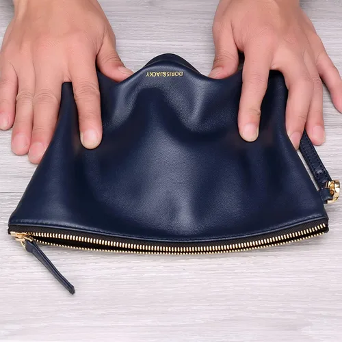Miniatura 6 de DORIS&JACKY Bolso de mano de piel de cordero para mujer, grande, suave, con correa