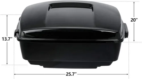 Miniatura 3 de TCMT King - Caja para maletero de motocicleta, almohadilla para respaldo, portaequipajes, altavoces, luces laterales, luz trasera para Harley