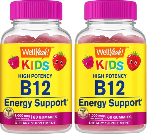 Miniatura 8 de WellYeah Gomitas de vitamina B12 para niños, aumenta la energía, mejora la función cerebral y fortalece el sistema inmunológico, sin OMG, sin
