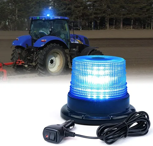 Miniatura 8 de Xprite - Luz de baliza LED roja y azul con base magnética, luces intermitentes de seguridad y advertencia para vehículos de la ley, montacargas