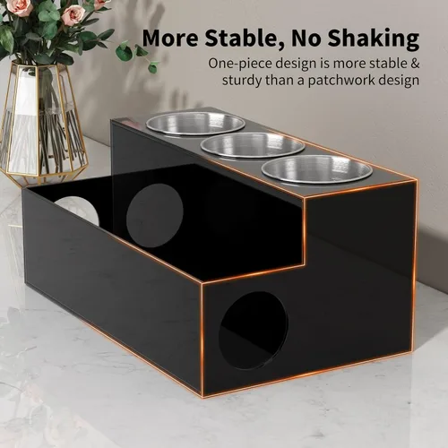 Miniatura 5 de NIUBEE Organizador de herramientas para el cabello, secadora de pelo acrílico negro y organizador de peinado, soporte para secadora de baño, soporte