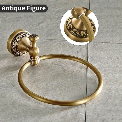 Miniatura 5 de Leyden Soporte de papel higiénico de latón, anillo de toalla antiguo, soporte retro para toallas de mano, rollo de pañuelo, colgador de papel