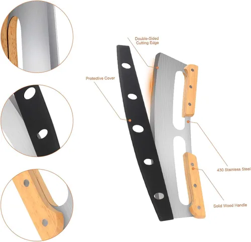 Miniatura 2 de Cortador de pizza, cortador de pizza, cuchillo de pizza de 14 pulgadas con asas de madera y cubierta de plástico, accesorios para pizza, cuchillo