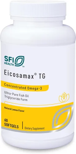 Klaire Labs SFI Health Eicosamax TG Aceite de pescado – Pastillas de aceite de pescado omega-3 ultra puro con EPA/DHA – de origen sostenible – Sabor