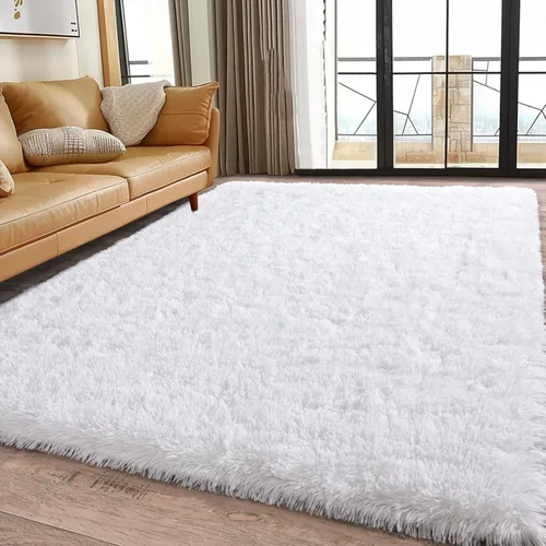 Miniatura 12 de Alfombra pequeña rosa para dormitorio, alfombras de área esponjosas peludas de 2x3 pies para habitación de niñas y niños, alfombra suave