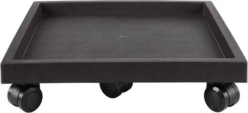 Miniatura 12 de Plato cuadrado de 15.3 pulgadas con ruedas, soporte de maceta con ruedas resistente para plantas en maceta, bandeja de base de rodillo con ruedas