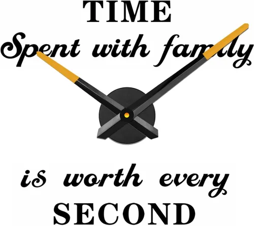 VANGOLD Reloj de pared grande, agujas de reloj 3D DIY con mecanismo de reloj y adhesivo de pared para el hogar, sala de estar, oficina, decoración