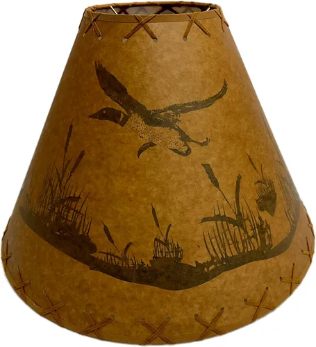 Miniatura 3 de Pantalla rústica de papel kraft aceitado con diseño de loón volador - 18