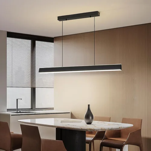 Miniatura 8 de Lámpara de araña moderna, lámpara colgante LED de 39 pulgadas con control remoto de 3000 a 6500 K, temperatura de color ajustable, lámpara