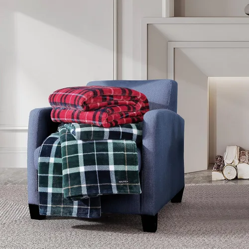 Miniatura 7 de Nautica - Cobija individual, ropa de cama de felpa suave, ideal para cama o sofá, elementos esenciales para dormitorio, con certificación Oeko-Tex
