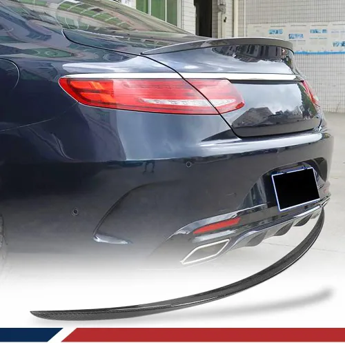 Alerón de maletero de fibra de carbono C217 para Mercedes Benz Clase S W217 S500 S550 S63 S65 AMG Coupé 2 puertas 2014-2018 trasero HighKick Wing