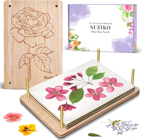 Miniatura 11 de Suziko Kit de prensa de flores grande para adultos y niños, 10.8 x 6.9 pulgadas, kit de preservación de plantas de flores, arte y manualidades