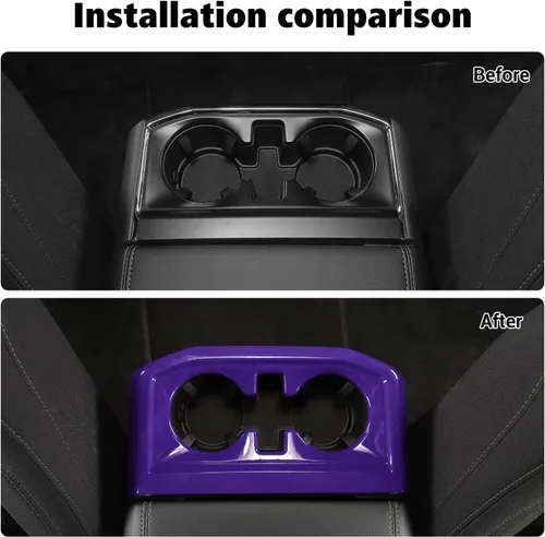 Miniatura 2 de Voodonala Soporte para taza de agua para asiento trasero, accesorios de decoración interior para Ford F150 2021 (2 unidades/juego, morado)