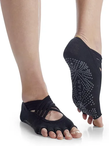 Gaiam Grippy Studio Yoga Socks for Extra Grip in Standard or Hot Yoga