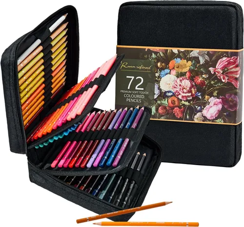 72 lápices de colores para colorear para adultos, serie suave de artista con núcleo de plomo y colores vibrantes, lápices de dibujo, lápices de