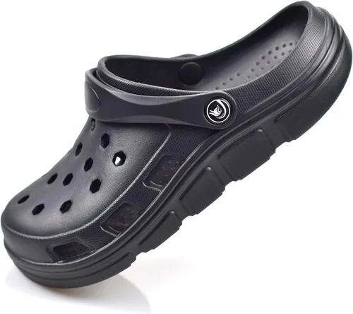 PIMIO Zuecos de jardín para mujeres y hombres, zapatos de trabajo sin cordones con soporte de arco, zapatos de agua de secado rápido para mujeres y