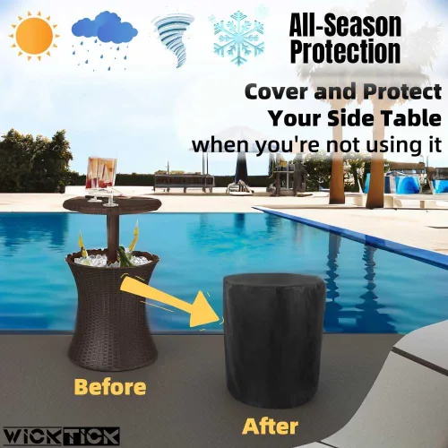 Miniatura 3 de WICKTICK Funda impermeable para muebles de patio al aire libre y mesa auxiliar de jacuzzi Keter Pacific Cool Bar con enfriador de cerveza y vino