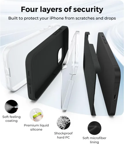 Miniatura 6 de AOTESIER Funda compatible con iPhone 14 Plus, cuerpo completo silicona de grado alimenticio resistente al desgaste, protección anticaídas con forro