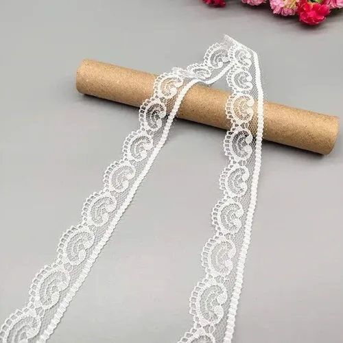 Miniatura 6 de 30 yardas de cinta de encaje blanca, para envolver regalos, decoración de vestidos, decoración de bodas, manualidades de costura (Estilo2)
