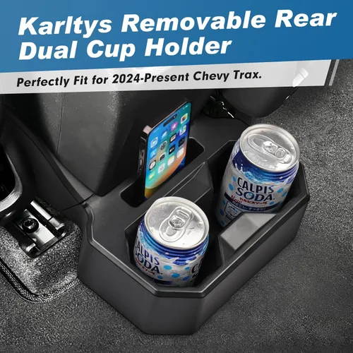 Miniatura 2 de Karltys Portavasos para asiento trasero de automóvil, bandeja organizadora de portavasos trasera fija con herramientas, accesorios interiores