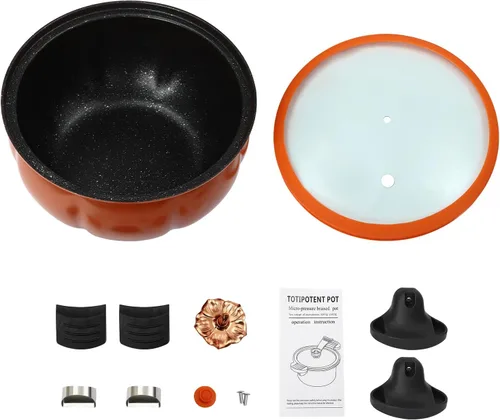 Miniatura 7 de Olla a presión micro antiadherente, olla de micropresión de calabaza de gran capacidad de 8 L, ollas a presión fáciles de limpiar para cocinar a gas