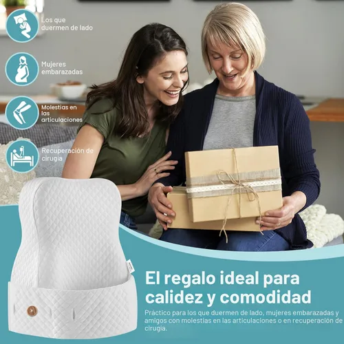 Miniatura 7 de Almohada de rodilla para personas que duermen de lado Alineación de columna vertebral y soporte de cadera con espuma viscoelástica ajustable