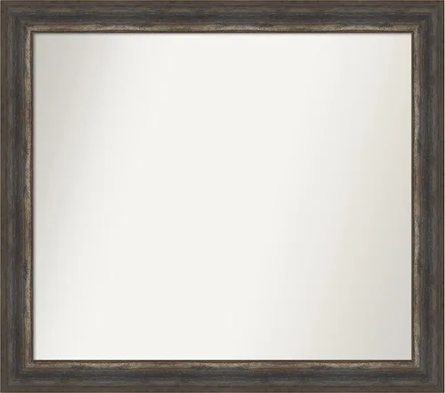 Miniatura 129 de Amanti Art Espejo de baño marrón para sobre el fregadero, 25 x 25 pulgadas, hecho a medida, espejo de tocador cuadrado marrón medio, marco de madera