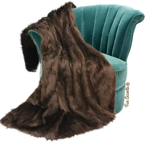 Miniatura 19 de Manta de felpa de piel sintética, manta de piel moderna, manta pequeña para bebé, pelo largo, color negro, peludo - Fur Accents (2 x 3 pies, negro)