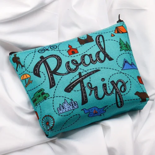 Miniatura 3 de Regalo para amantes de los viajes, viajes por carretera, camping, viaje, senderismo, amante de la cremallera, bolsa de maquillaje