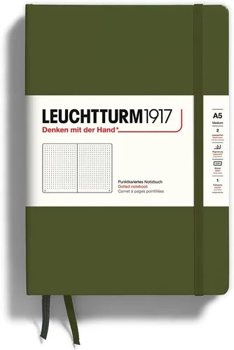 Miniatura 91 de LEUCHTTURM1917 - Cuaderno de tapa dura mediano A5 con 251 páginas numeradas para escritura y diario (verde menta, con puntos)