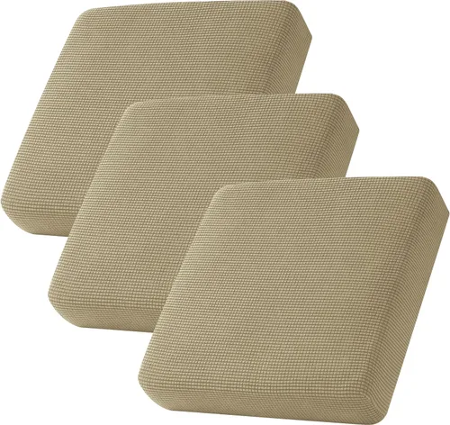 Miniatura 125 de CHUN YI - Funda elástica de cojín para sofá biplaza, funda de asiento de sofá con tela jacquard de elastano (mediana, color marfil blanco)